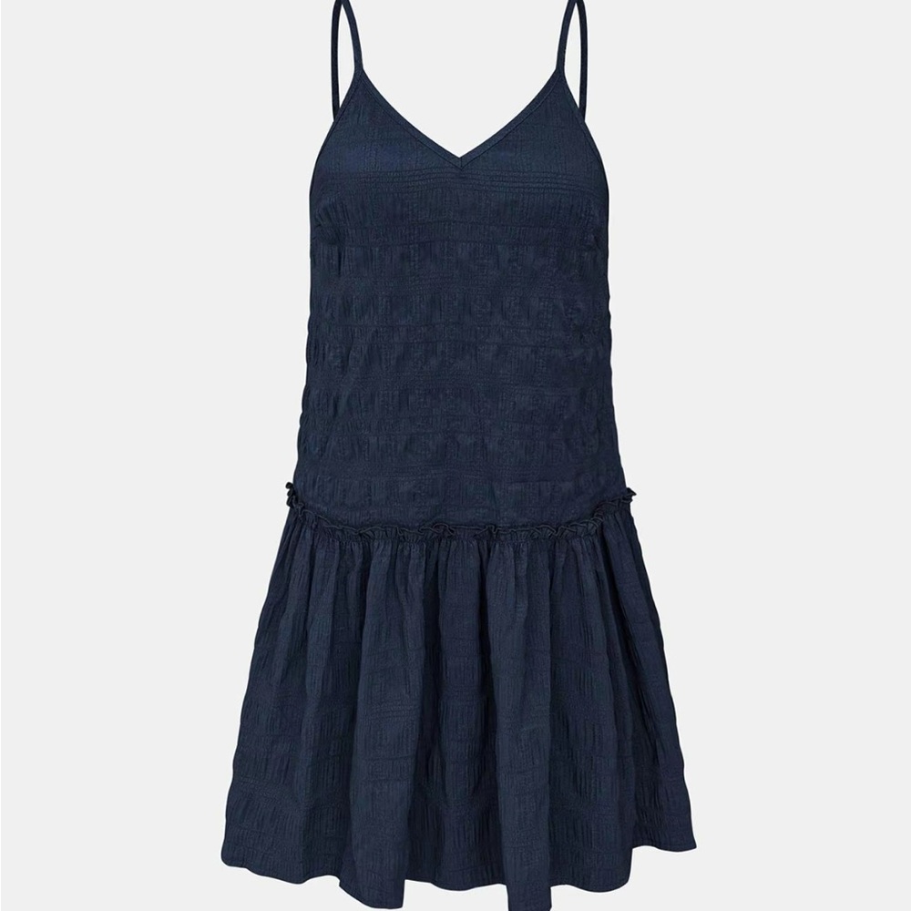 YOZY Textured Ruffle Hem Dress - Picture 2 of 11